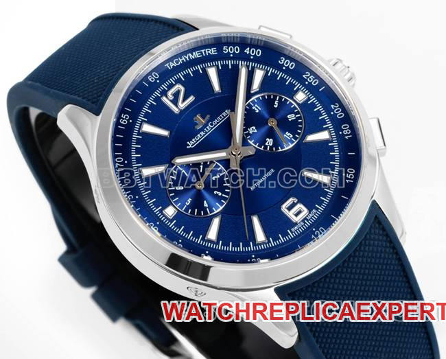 top-tier watch Beichen Jaeger-LeCoultreblue dial mechanical blue rubber model front live photo