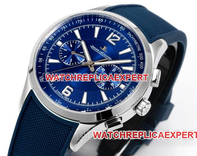 top-tier watch Beichen Jaeger-LeCoultreblue dial mechanical blue rubber model front live photo