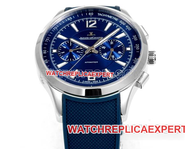 top-tier watch Beichen Jaeger-LeCoultreblue dial mechanical blue rubber model front live photo