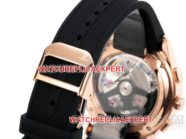 collectible watch Beichen Jaeger-LeCoultrerose goldblack dial mechanical black rubber bracelet live photos