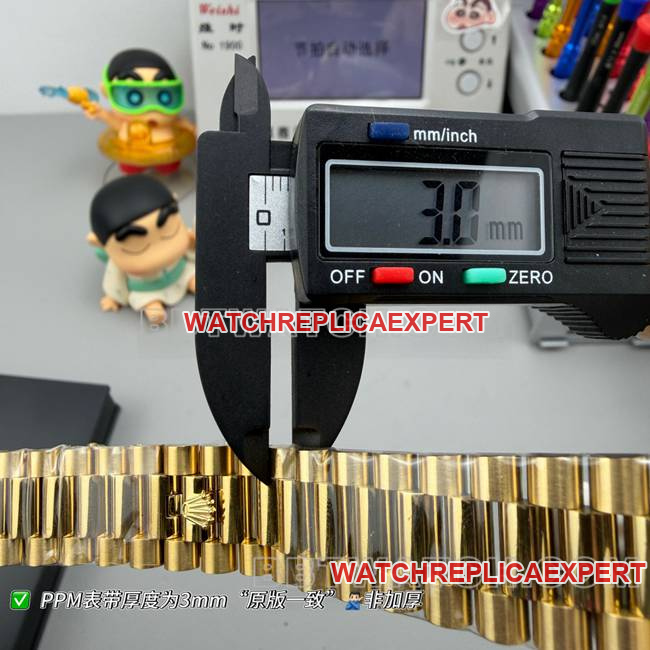 top-tier watch PPM factory RolexDay-Date mechanical black dialyellow goldbraceletlive photos