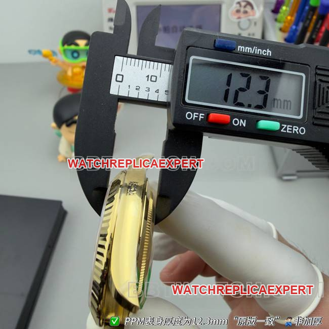 top-tier watch PPM factory RolexDay-Date mechanical black dialyellow goldside live photo