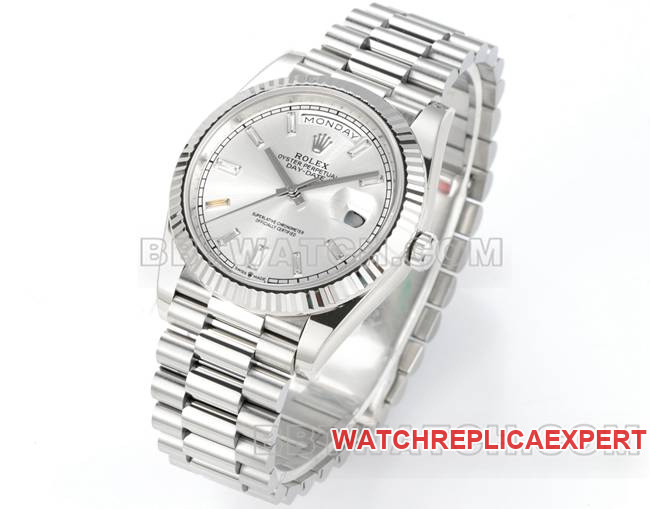 collectible watch PPM factory RolexDay-Date mechanical silver dialfront live photo