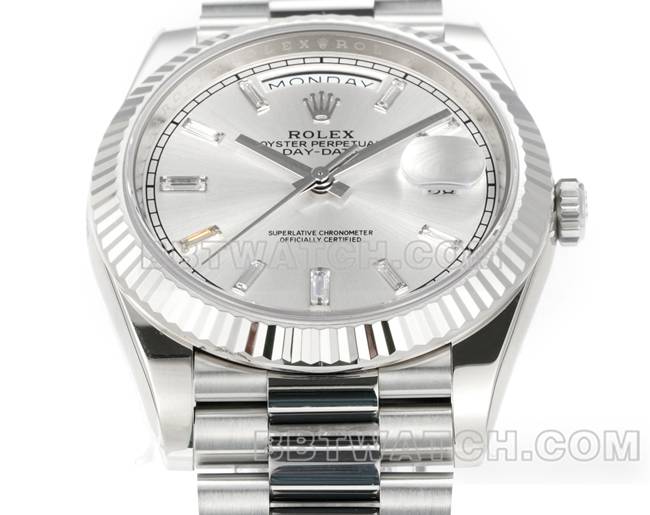 collectible watch PPM factory RolexDay-Date mechanical silver dialfront live photo