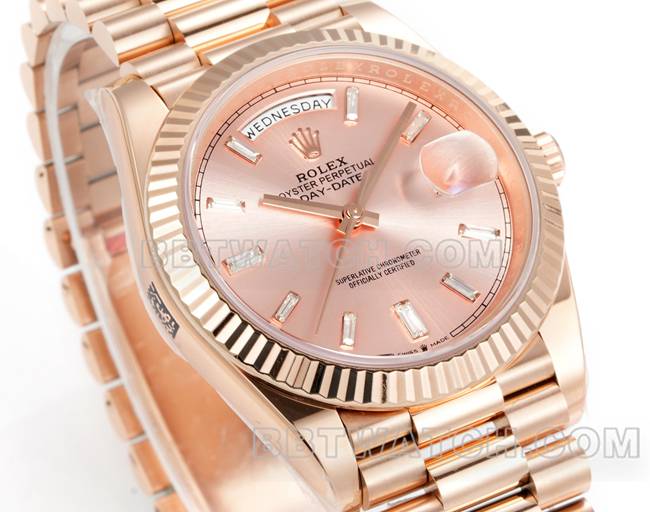 top-tier watch Day-DatePPM factory Rolex mechanical powder disk rose goldfront live photo