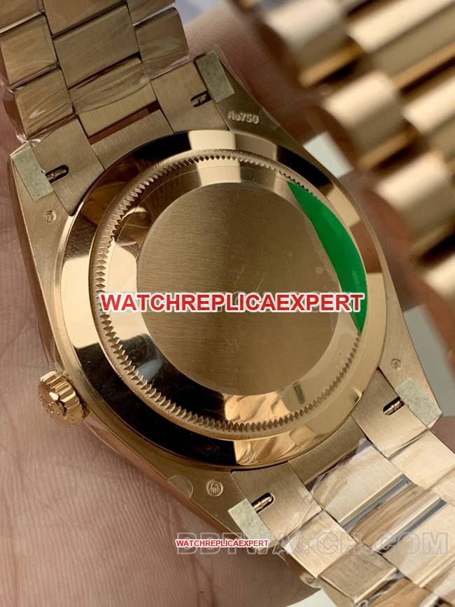 collectible watch Rolexrose goldPPM factory Day-Date mechanical brown dial caseback live photo
