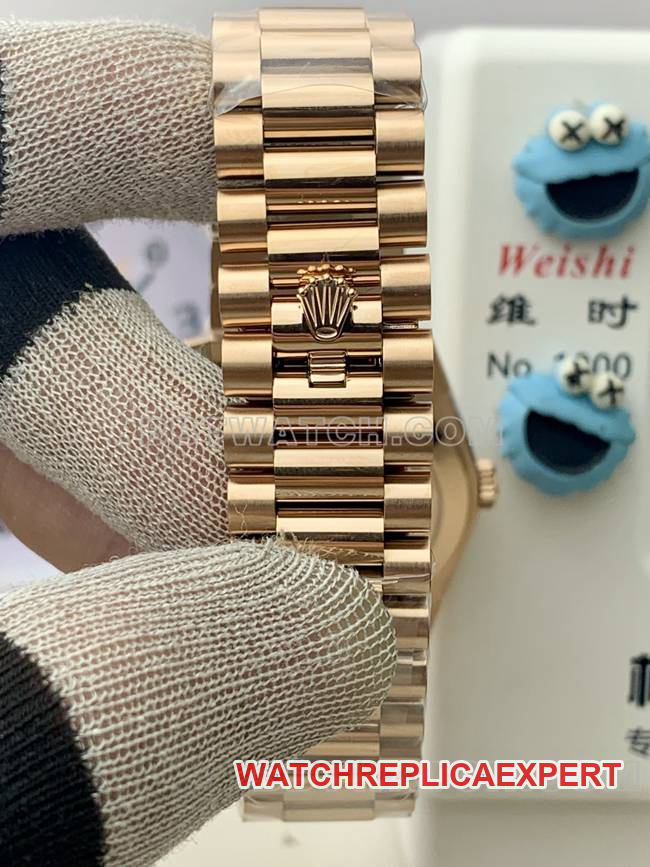 collectible watch Rolexrose goldPPM factory Day-Date mechanical brown dial braceletlive photos