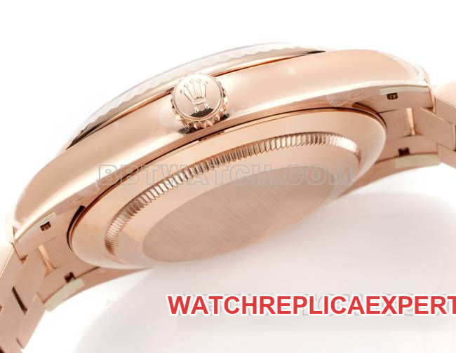 watch Rolexrose goldPPM factory Day-Date mechanical silver dialside live photo