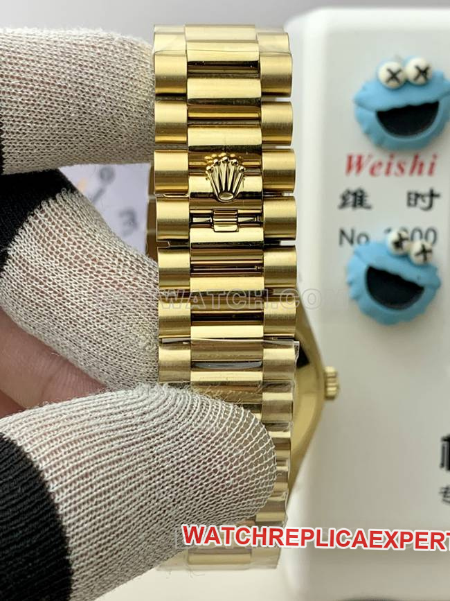 collectible watch Rolexyellow goldPPM factory Day-Date mechanical green dial Roman numerals braceletlive photos
