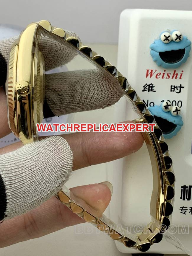 collectible watch Rolexyellow goldPPM factory Day-Date mechanical gold plate side live photo