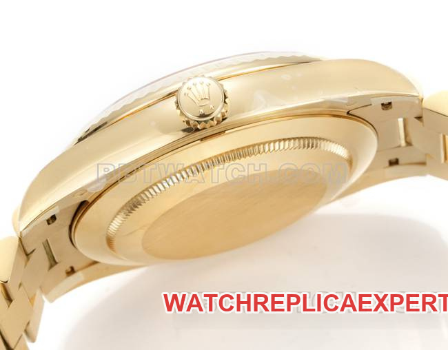 watch Rolexyellow goldPPM factory Day-Date mechanical green dialside live photo