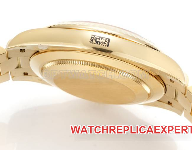 watch Rolexyellow goldPPM factory Day-Date mechanical green dialside live photo