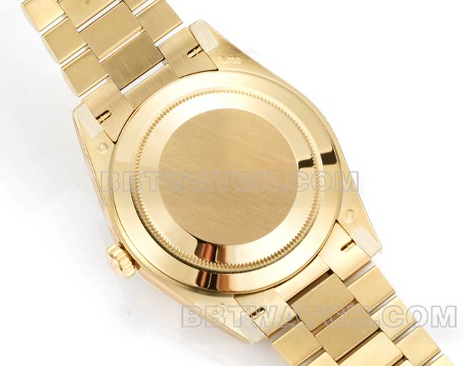 watch Rolexyellow goldPPM factory Day-Date mechanical green dialcaseback live photo