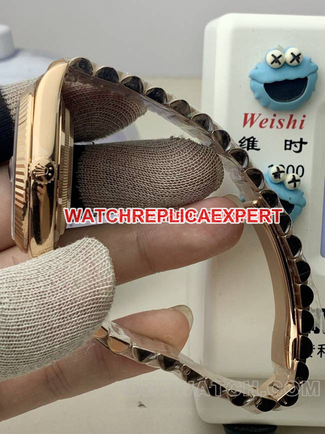 top-tier watchPPM factory gray plate rose goldRolexDay-Date mechanical side live photo