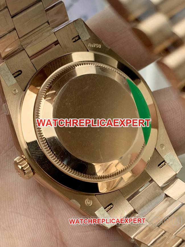 top-tier watch PPM factory gray plate rose goldRolexDay-Date mechanical caseback live photo