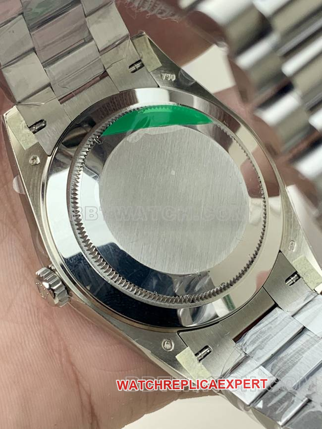 collectible watch PPM factory white dial Roman numeral RolexDay-Date mechanical caseback live photo