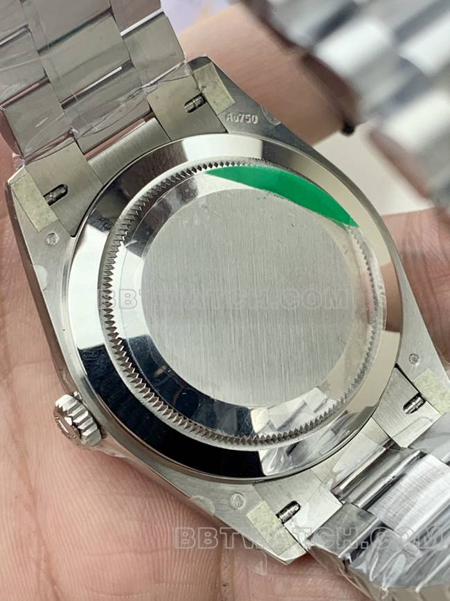 collectible watch PPM factory blue black dial Roman numerals Rolex Day-Date mechanical caseback live photo