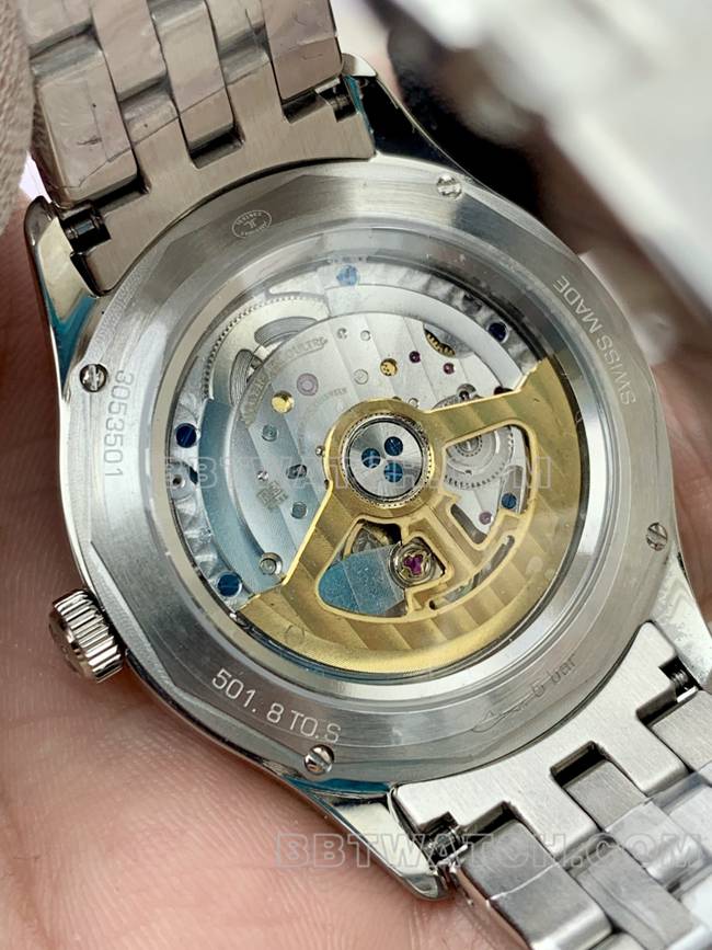 collectible watch Jaeger-LeCoultreV9 Factory master silver dial899 mechanical steel bracelet caseback live photo