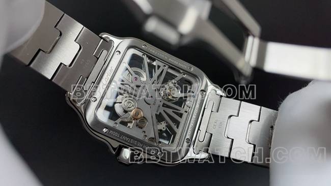 collectible watch CartierMLF factory Santos green hollow plate mechanical caseback live photo