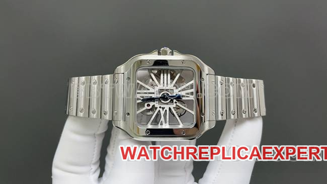 1:1replica watch CartierMLF factory Santos hollow disc mechanical front live photo