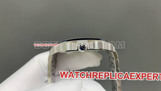 watch CartierMLF factory Santos blue hollow disc mechanical side live photo