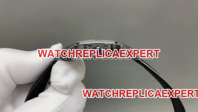 collectible watch Santos MLF factory Cartier black hollow plate mechanical leather strap model side live photo