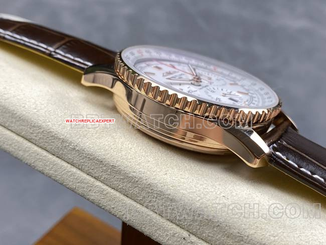 collectible watch aviation chronograph BLS factory Breitlingwhite dialleather strap model side live photo