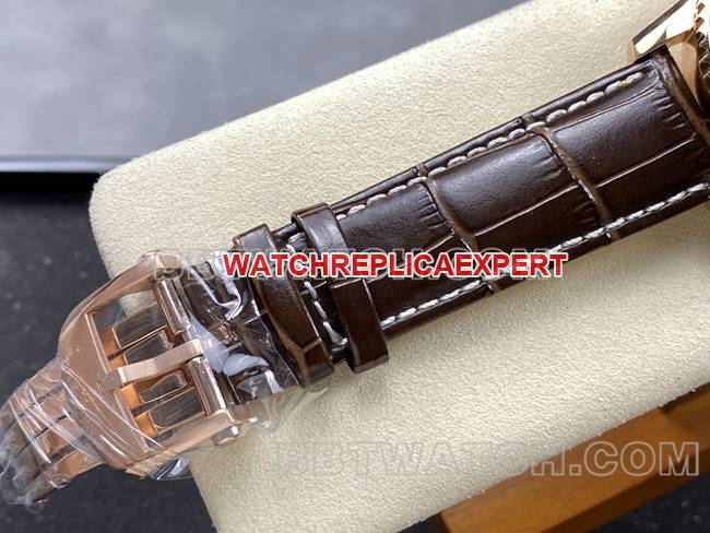 collectible watch aviation chronograph BLS factory Breitlingrose goldwhite dialleather strap model braceletlive photos