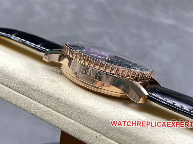 watch aviation chronographBLS factory Breitlingrose goldgreen dialleather strap model side live photo