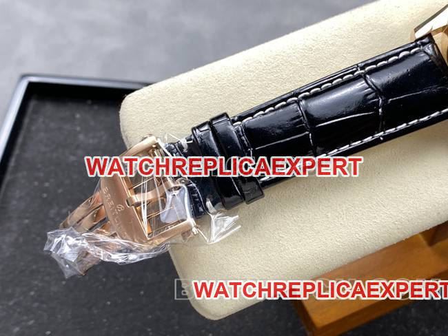 watch aviation chronographBLS factory Breitlingrose goldgreen dialleather strap model clasplive photos