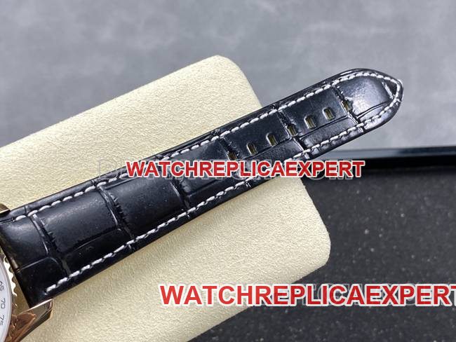 top-tier watch BLS factory Breitling aviation chronographrose goldblack dialleather strap bracelet live photos