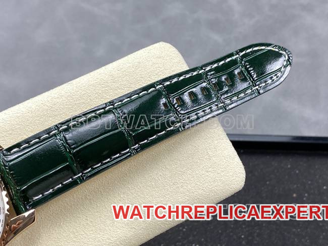 collectible watch BLS factory Breitling aviation chronographrose goldgreen dialleather strap bracelet live photos