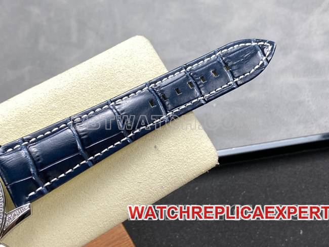 collectible watch BLS factory Breitling aviation chronograph diamond blue dialleather strap model braceletlive photos
