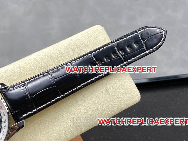 watch BLS factory black white dialBreitling aviation chronographleather strap style braceletlive photos