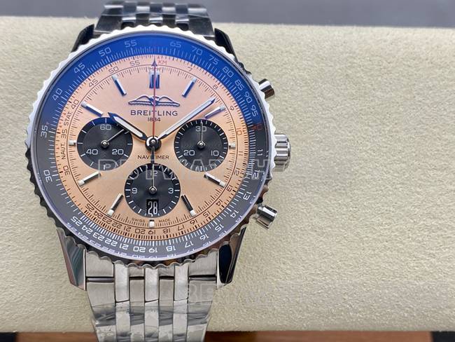 watch BreitlingBLS factory aviation chronograph copper plate steel bracelet model front live photo