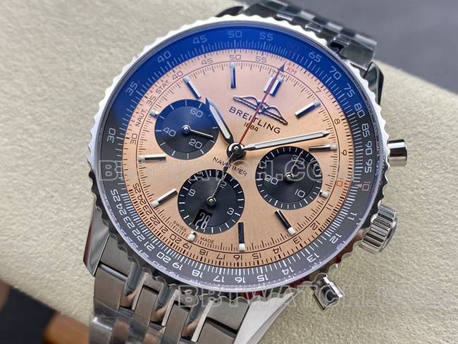 watch BreitlingBLS factory aviation chronograph copper plate steel bracelet model front live photo