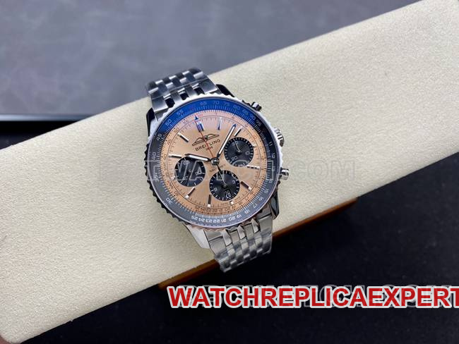 watch BreitlingBLS factory aviation chronograph copper plate steel bracelet model front live photo