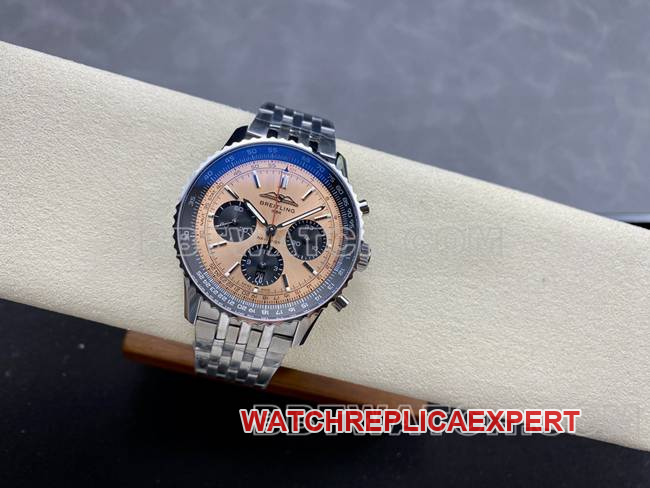 watch BreitlingBLS factory aviation chronograph copper plate steel bracelet model front live photo