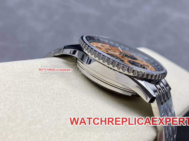 watch BreitlingBLS factory aviation chronograph copper plate steel bracelet model side live photo