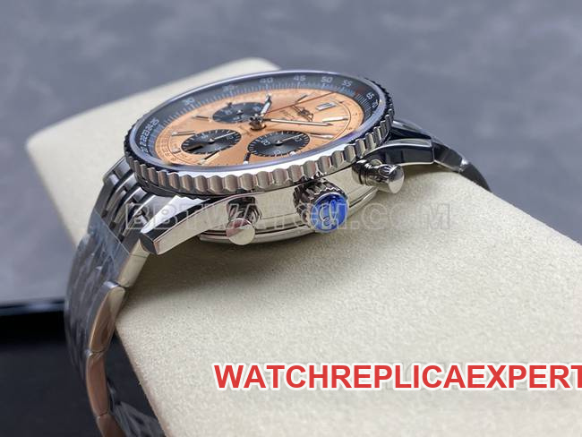 watch BreitlingBLS factory aviation chronograph copper plate steel bracelet model side live photo
