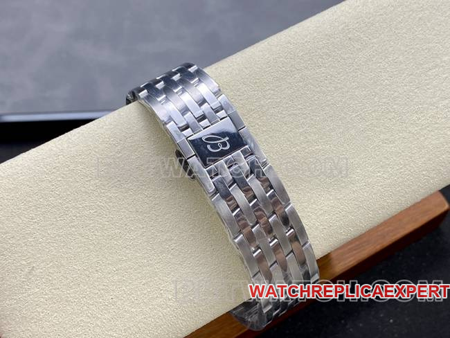 watch BreitlingBLS factory aviation chronograph copper disc steel bracelet model braceletlive photos