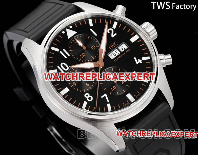 top-tier watch pilot TWS factory IWC black dial rubber model front live photo