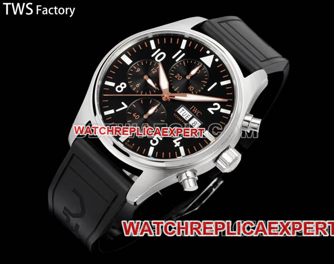 top-tier watch pilot TWS factory IWC black dial rubber model front live photo
