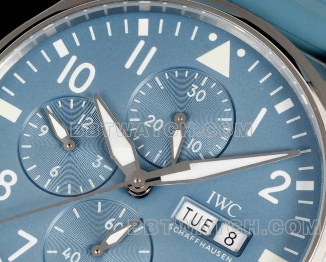 collectible watch pilot TWS factory IWC light blue dial rubber model front live photo