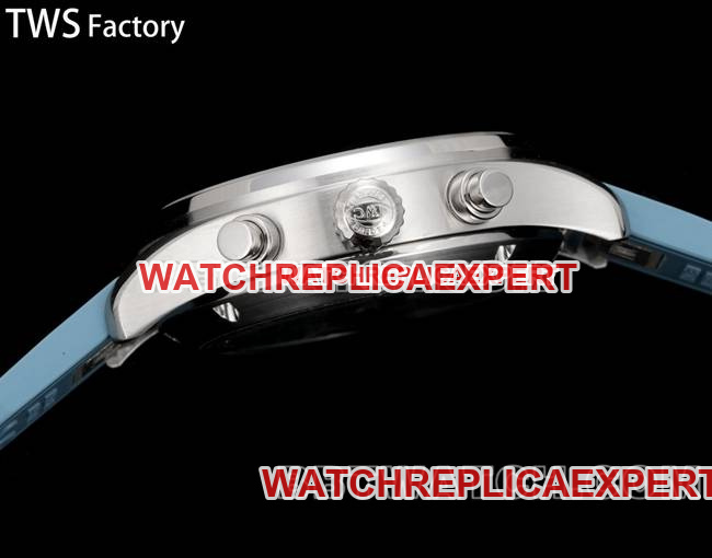 collectible watch pilot TWS factory IWC light blue dial rubber model side live photo