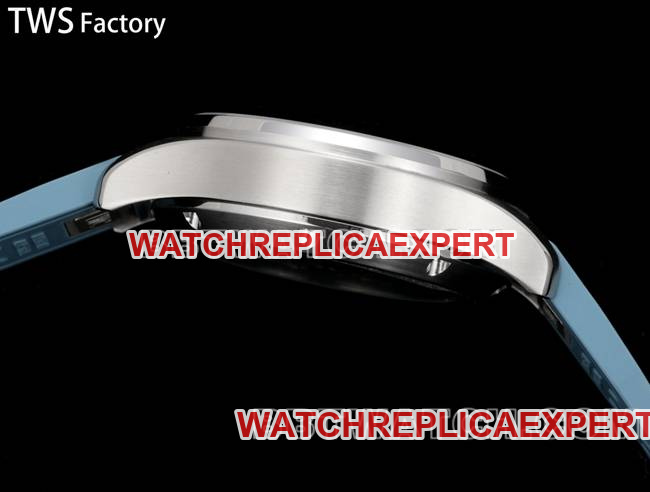 collectible watch pilot TWS factory IWC light blue dial rubber model side live photo