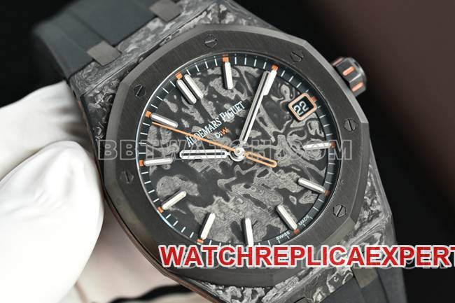 collectible watch Royal OakDiW factory Audemars Piguet carbon fiber orange needle 15500front live photo