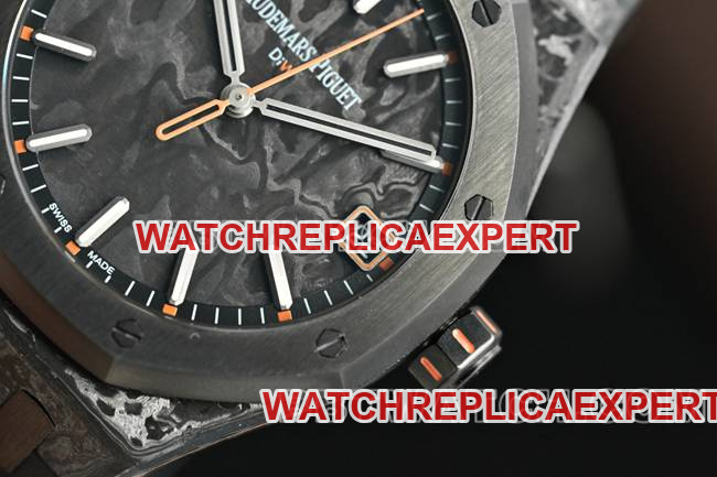 collectible watch Royal OakDiW factory Audemars Piguet carbon fiber orange needle 15500front live photo