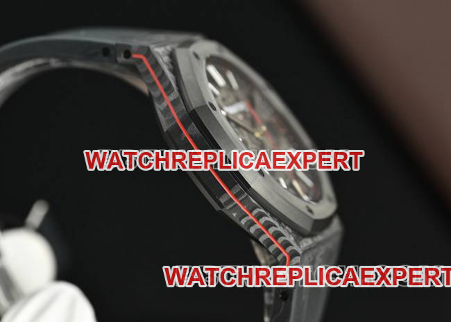 top-tier watch Royal OakDiW factory Audemars Piguet carbon fiber red needle 15500side live photo