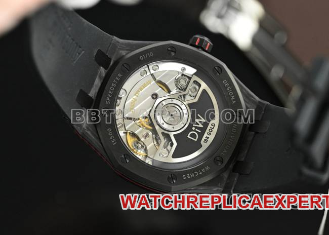 top-tier watch Royal OakDiW factory Audemars Piguet carbon fiber red needle 15500caseback live photo